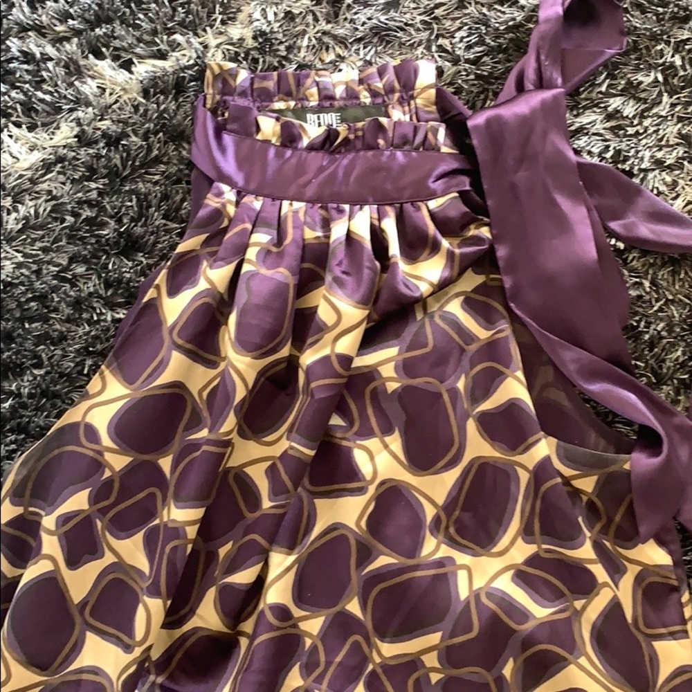 BEDO purple and beige shirt